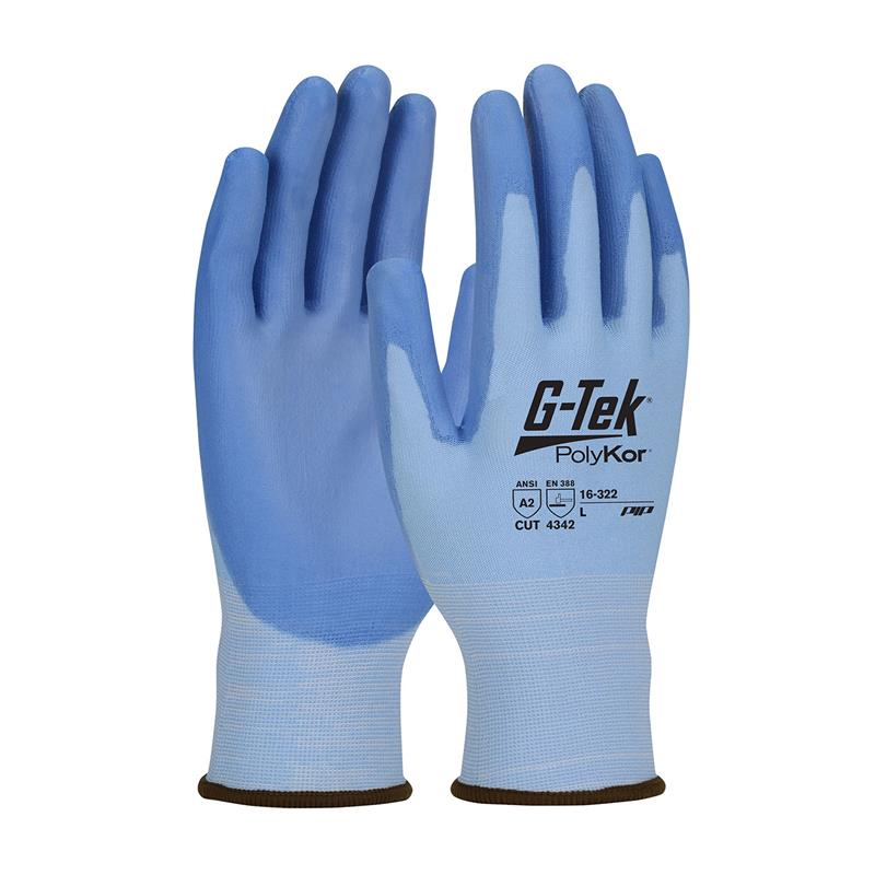 G-TEK POLYKOR 16-322 PU PALM COATED - Tagged Gloves